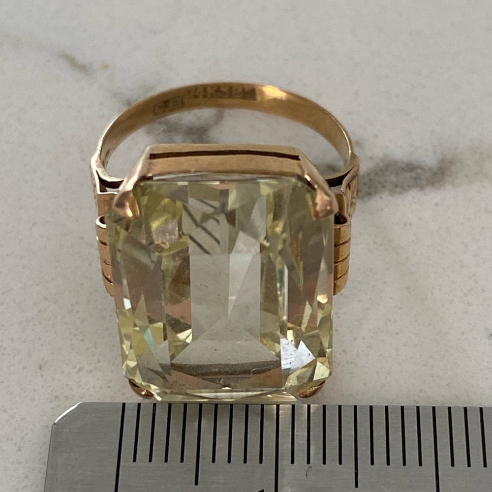 Vintage 14 k Gold Cocktail Ring - Picture 9 of 16